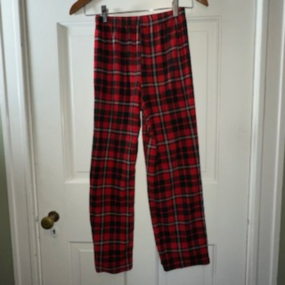 Red Plaid Flannel Pajama Bottoms - Picture 2 of 6
